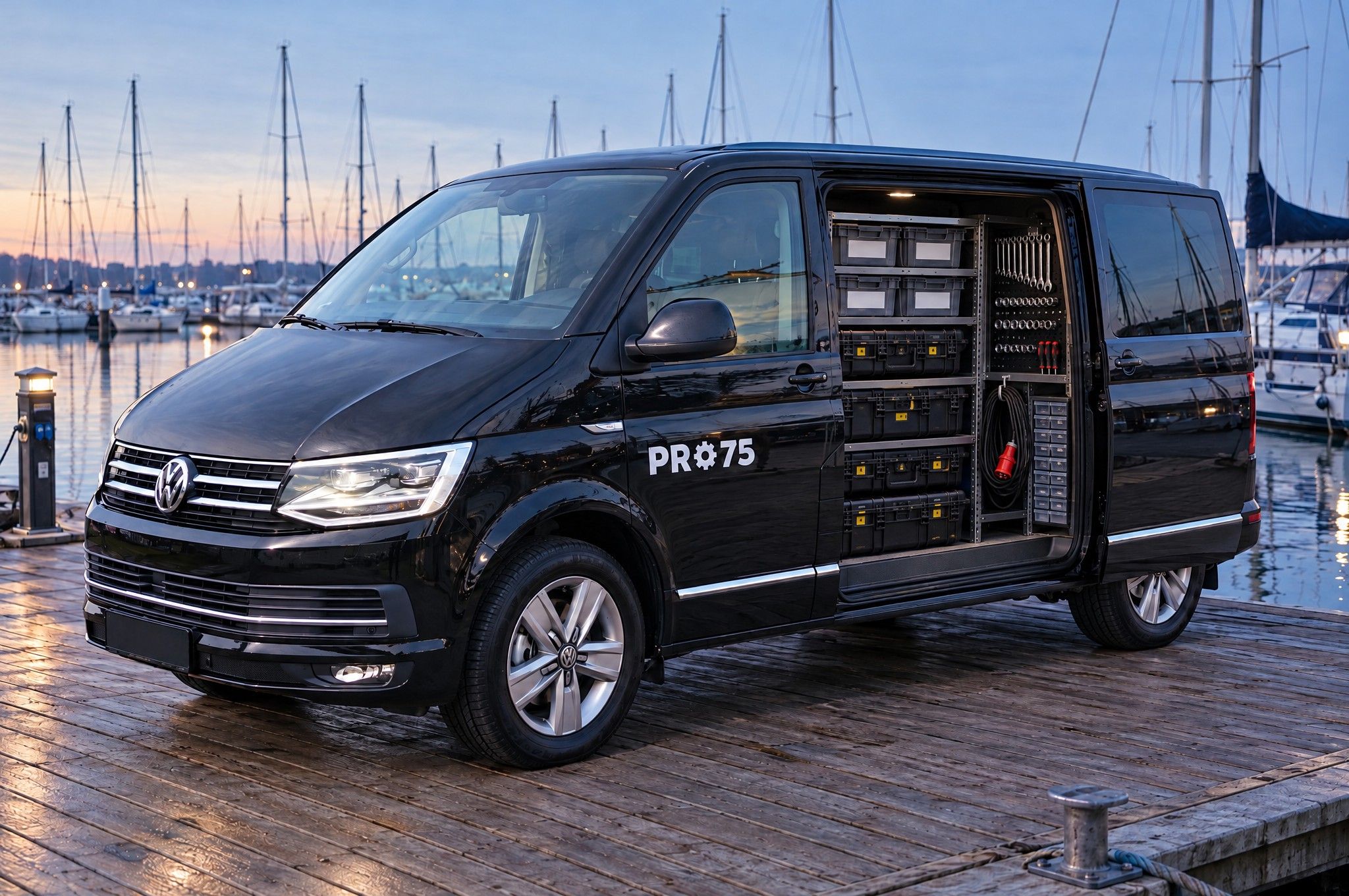 PRO75-Servicewagen mit Werkzeug und Teilen